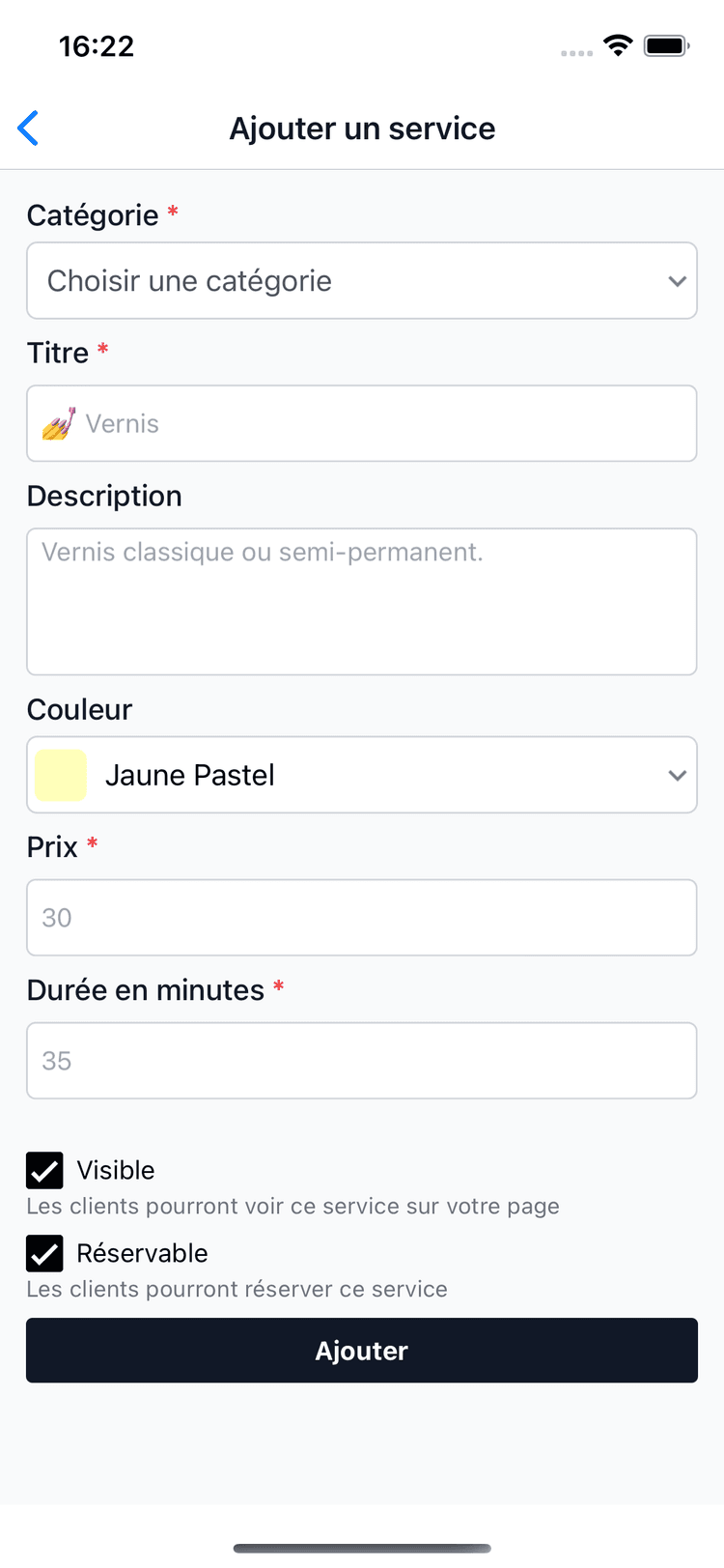 Aperçu : 🔥 Ajouter une prestation